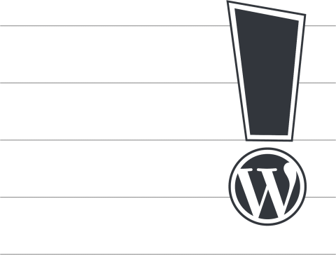 Logo Wordpress mit Ausrufezeichen