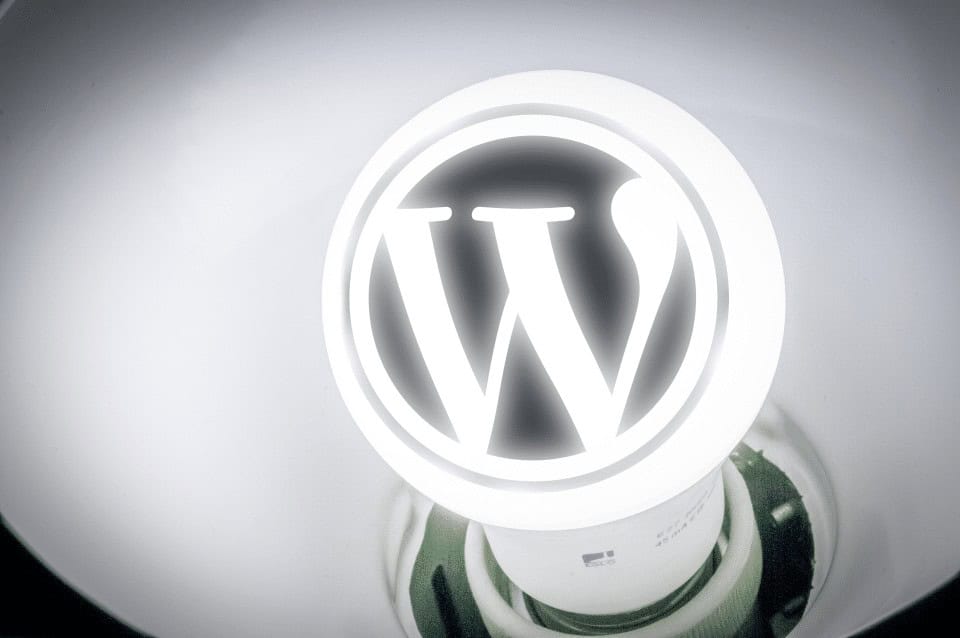 Glühbirne mit Wordpress-Logo als Symbol für hoffentlich gute Wordpress-Ideen