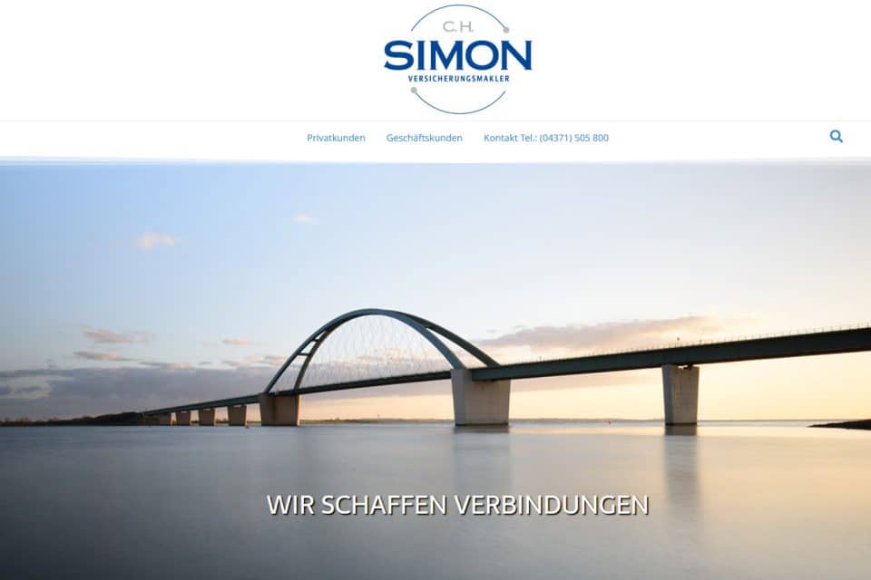 Screenshot: Website C.H. Simon Insurance Broker