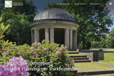 Screenshot Flensburger Friedhöfe